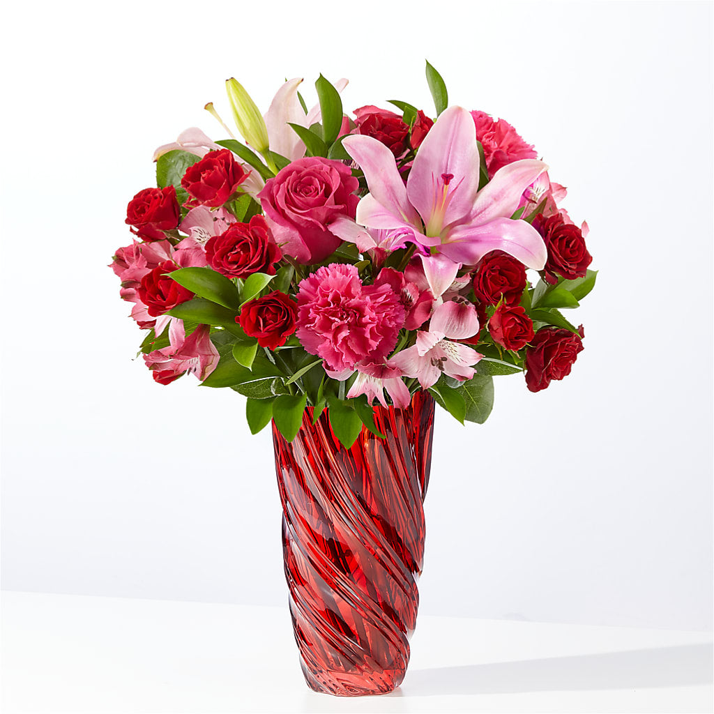 In Love Bouquet with Luxe Swirl Vase – MARILYN'S FLOWERS & GIFTS, Camden TN