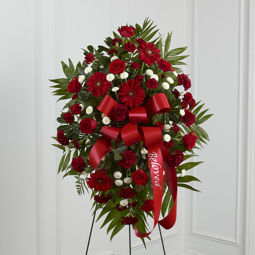 【I AM MARI】See-Through Flower Chiffon Smoke Banding OP Treasured Memories Standing Spray–Marilyn's Flowers & Gifts