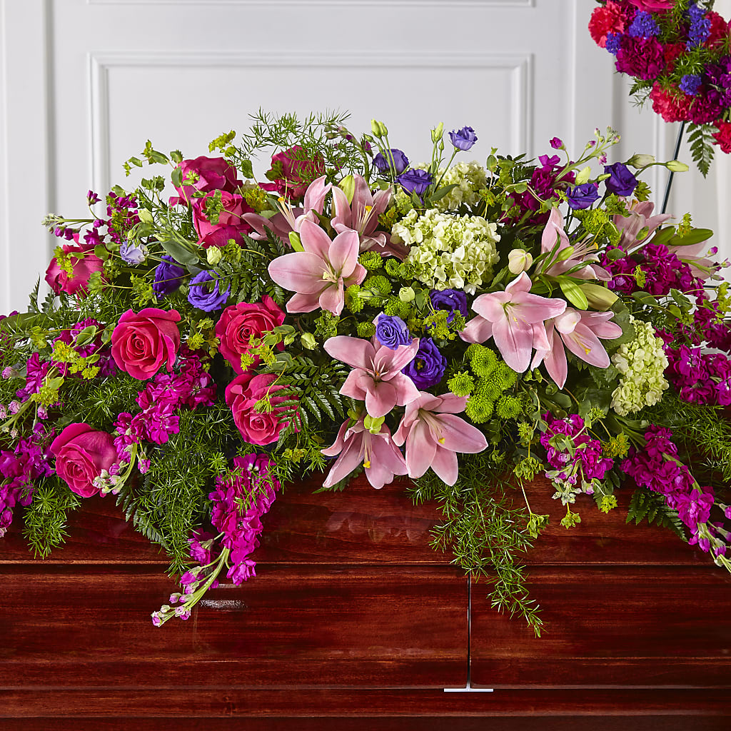Radiant Tribute Casket Spray – MARILYN'S FLOWERS & GIFTS, Camden TN