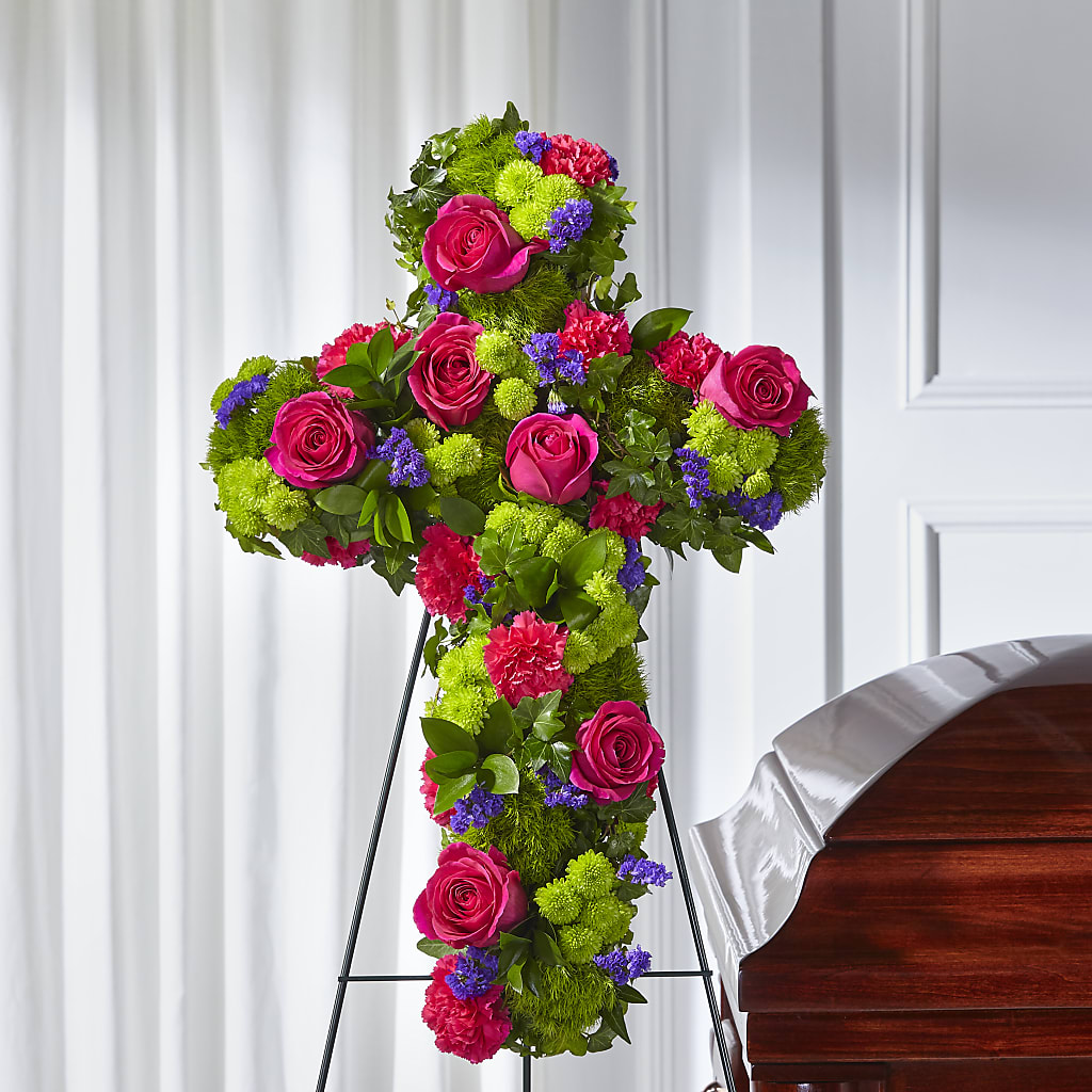 Tribute Rose Floral Cross – MARILYN'S FLOWERS & GIFTS, Camden TN