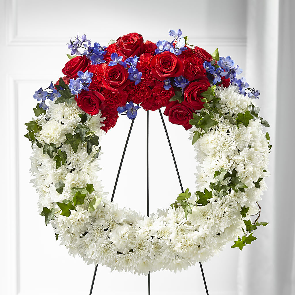 Patriotic Passion Wreath – MARILYN'S FLOWERS & GIFTS, Camden TN