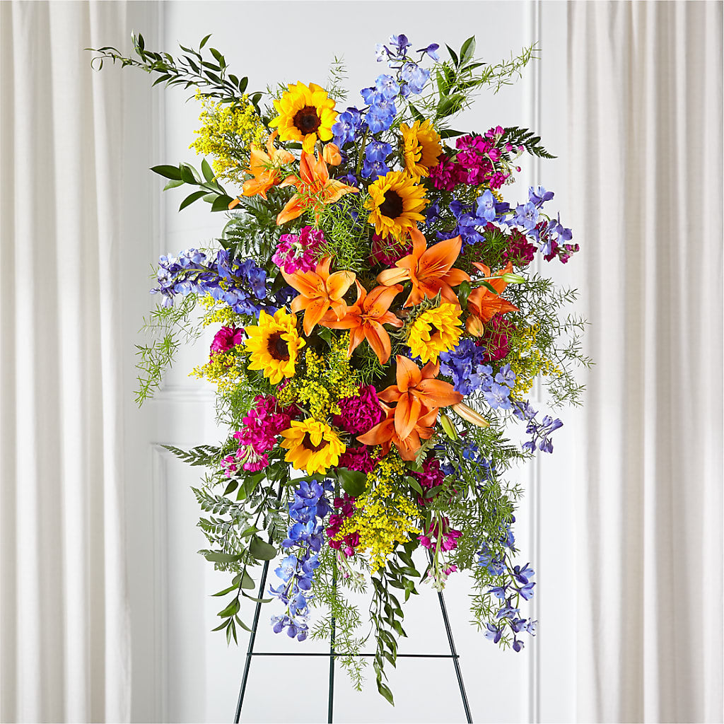 Sunlit Memories Standing Spray (Standard) – MARILYN'S FLOWERS & GIFTS, Camden TN