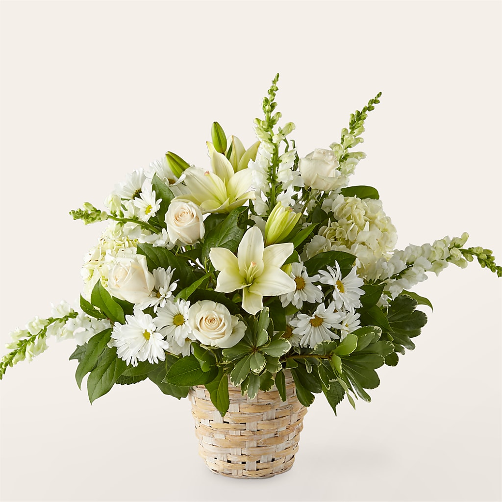Ivory Elegance Floral Basket – MARILYN'S FLOWERS & GIFTS, Camden TN