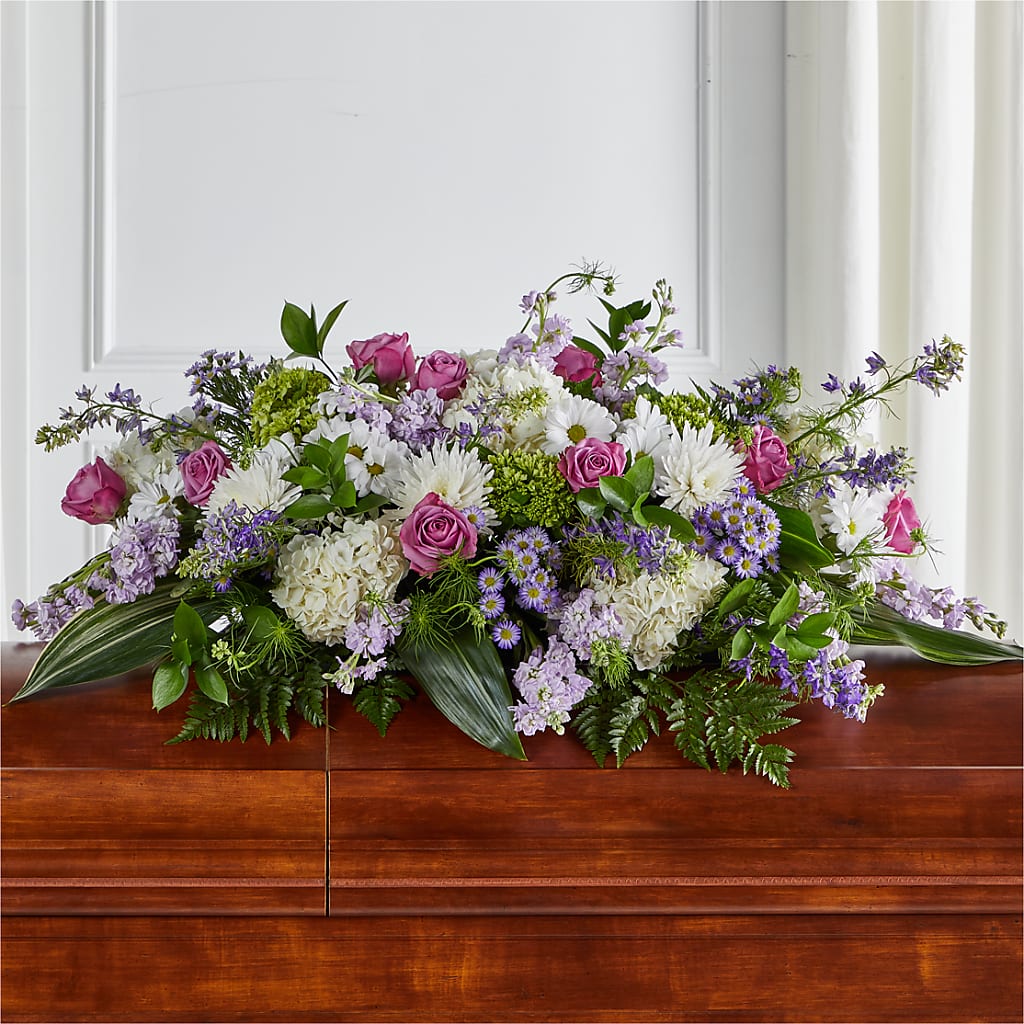 Meadows of Serenity Casket Spray – MARILYN'S FLOWERS & GIFTS, Camden TN