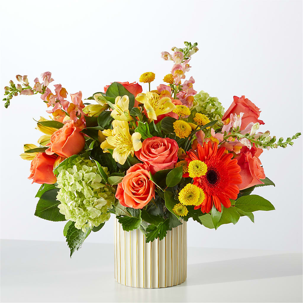 Autumn Sunshine Bouquet with Ivory Vase – MARILYN'S FLOWERS & GIFTS, Camden TN