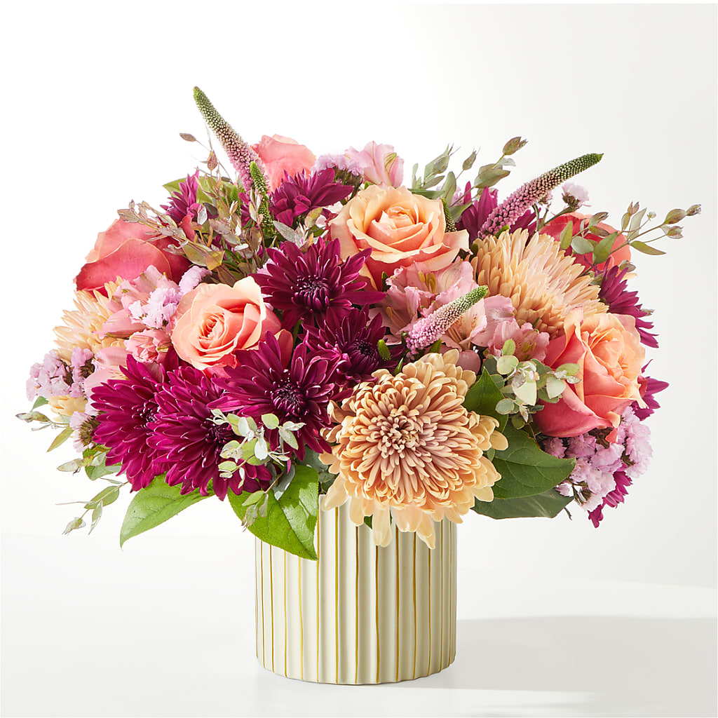 Berry Cobbler Bouquet with Ivory Vase – MARILYN'S FLOWERS & GIFTS, Camden TN