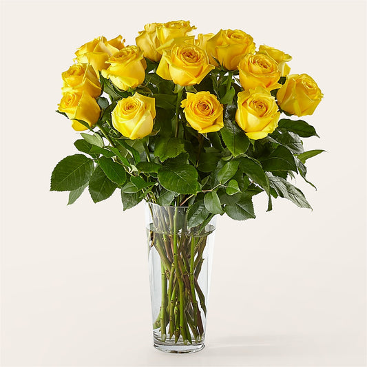 Long Stem Yellow Rose Bouquet – MARILYN'S FLOWERS & GIFTS, Camden TN