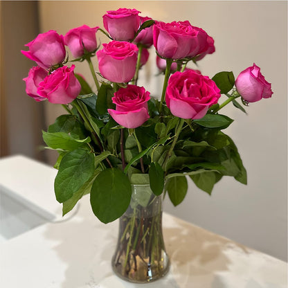 Long Stem Pink Rose Bouquet – MARILYN'S FLOWERS & GIFTS, Camden TN