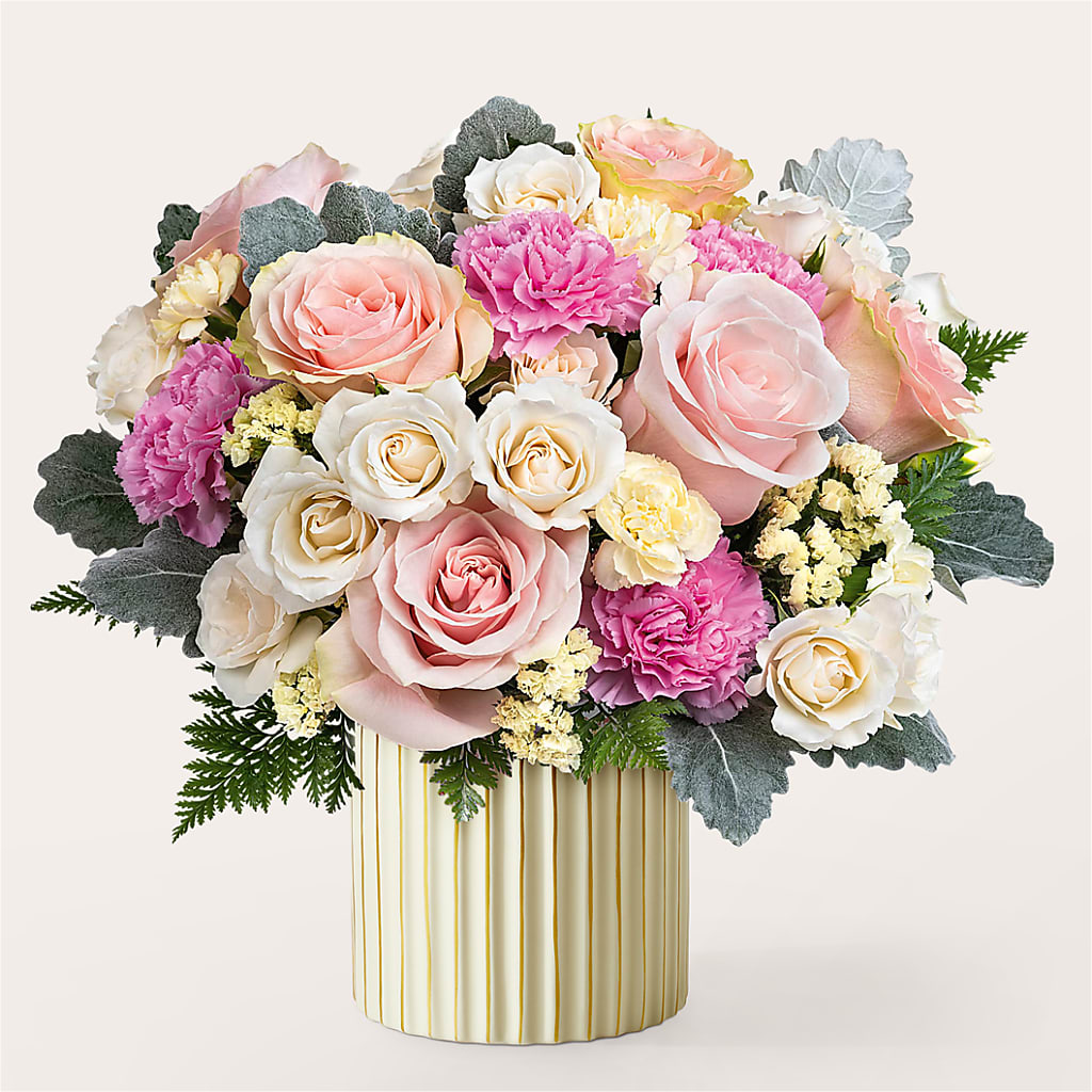 Blissful Moments Bouquet with Ivory Vase – MARILYN'S FLOWERS & GIFTS, Camden TN