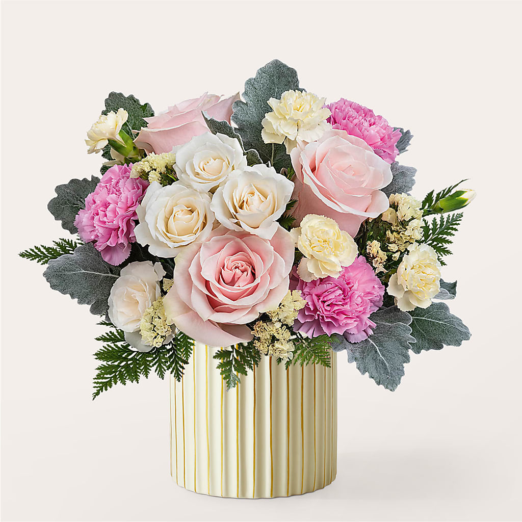 Blissful Moments Bouquet with Ivory Vase – MARILYN'S FLOWERS & GIFTS, Camden TN