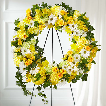 Golden Remembrance Wreath – MARILYN'S FLOWERS & GIFTS, Camden TN