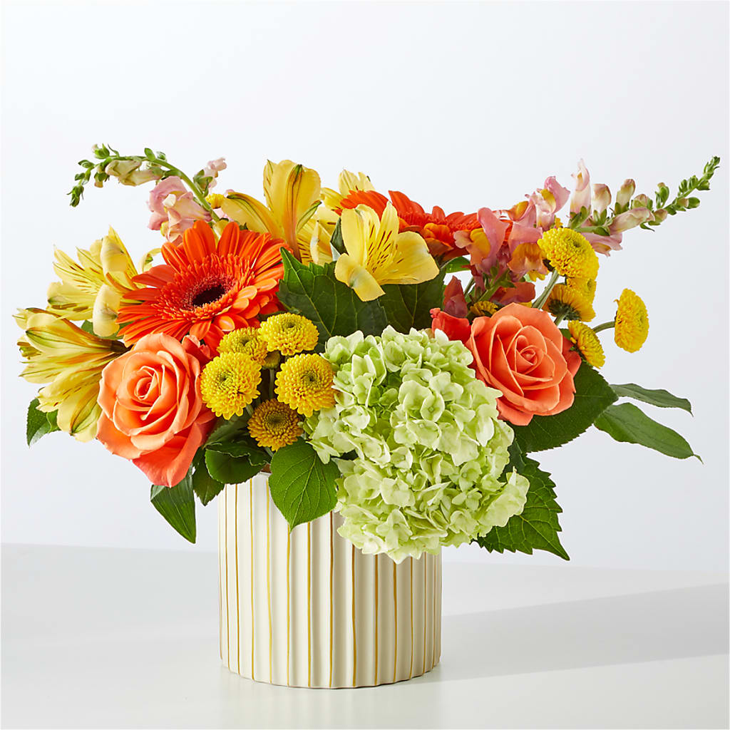 Autumn Sunshine Bouquet with Ivory Vase – MARILYN'S FLOWERS & GIFTS, Camden TN