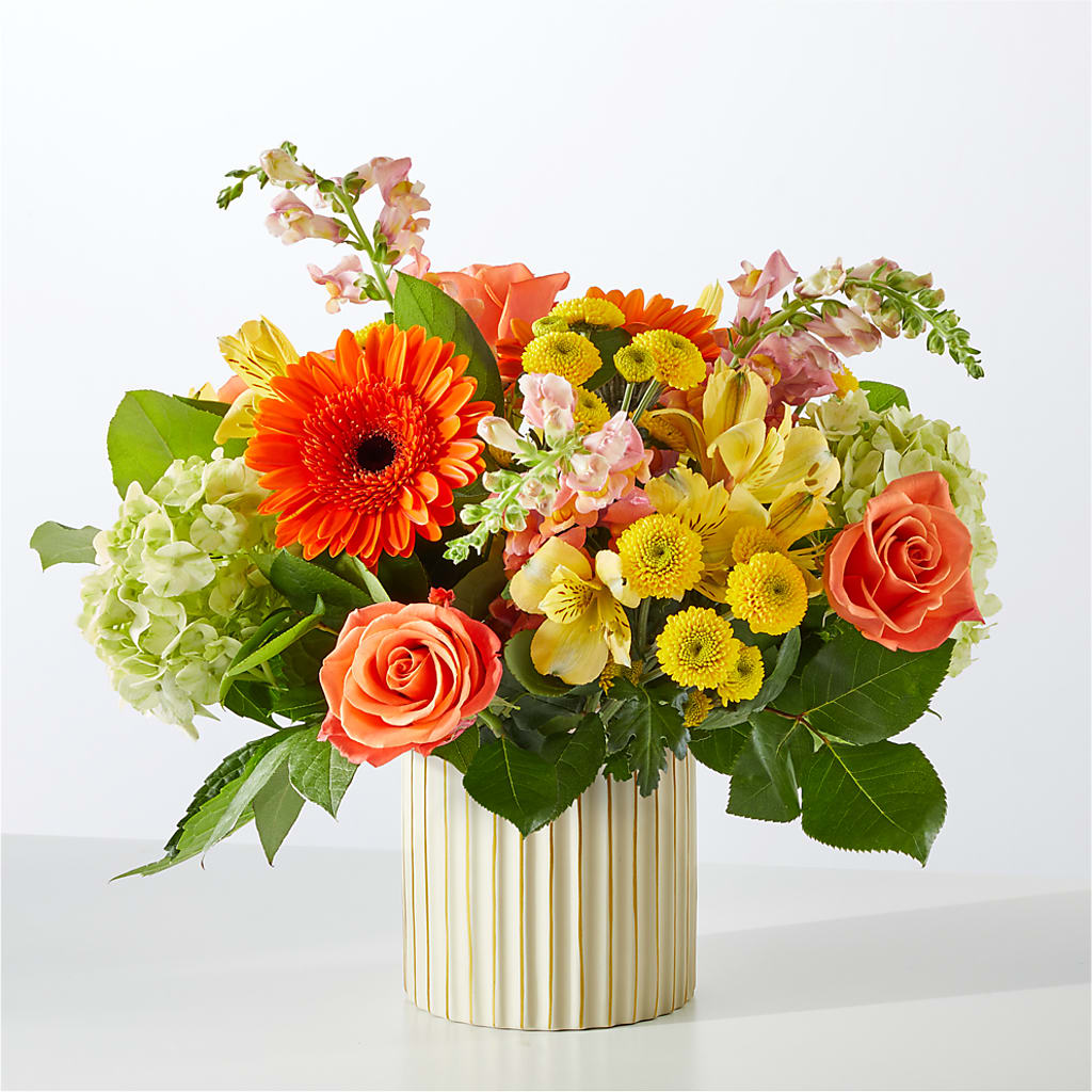 Autumn Sunshine Bouquet with Ivory Vase – MARILYN'S FLOWERS & GIFTS, Camden TN