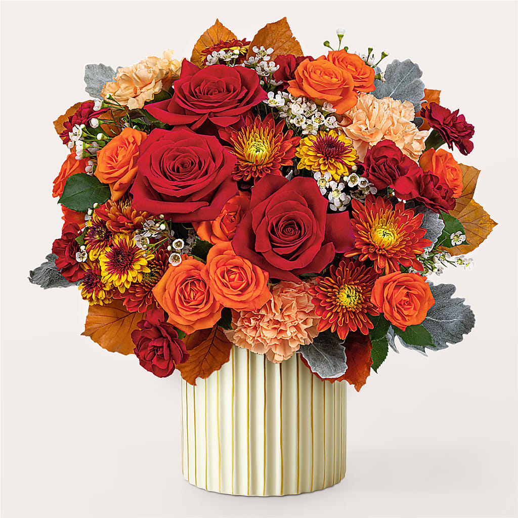 Merlot Bouquet with Ivory Vase – MARILYN'S FLOWERS & GIFTS, Camden TN