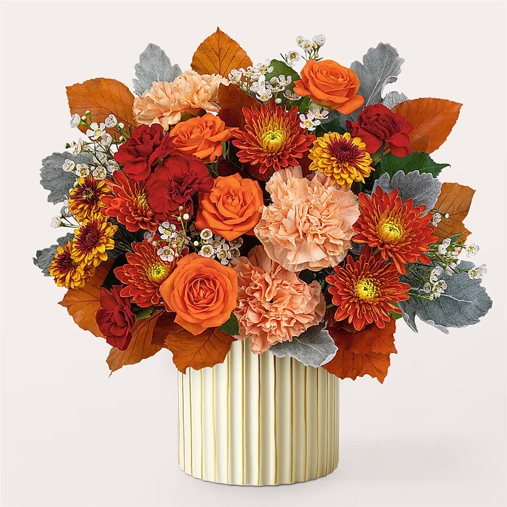 Merlot Bouquet with Ivory Vase – MARILYN'S FLOWERS & GIFTS, Camden TN