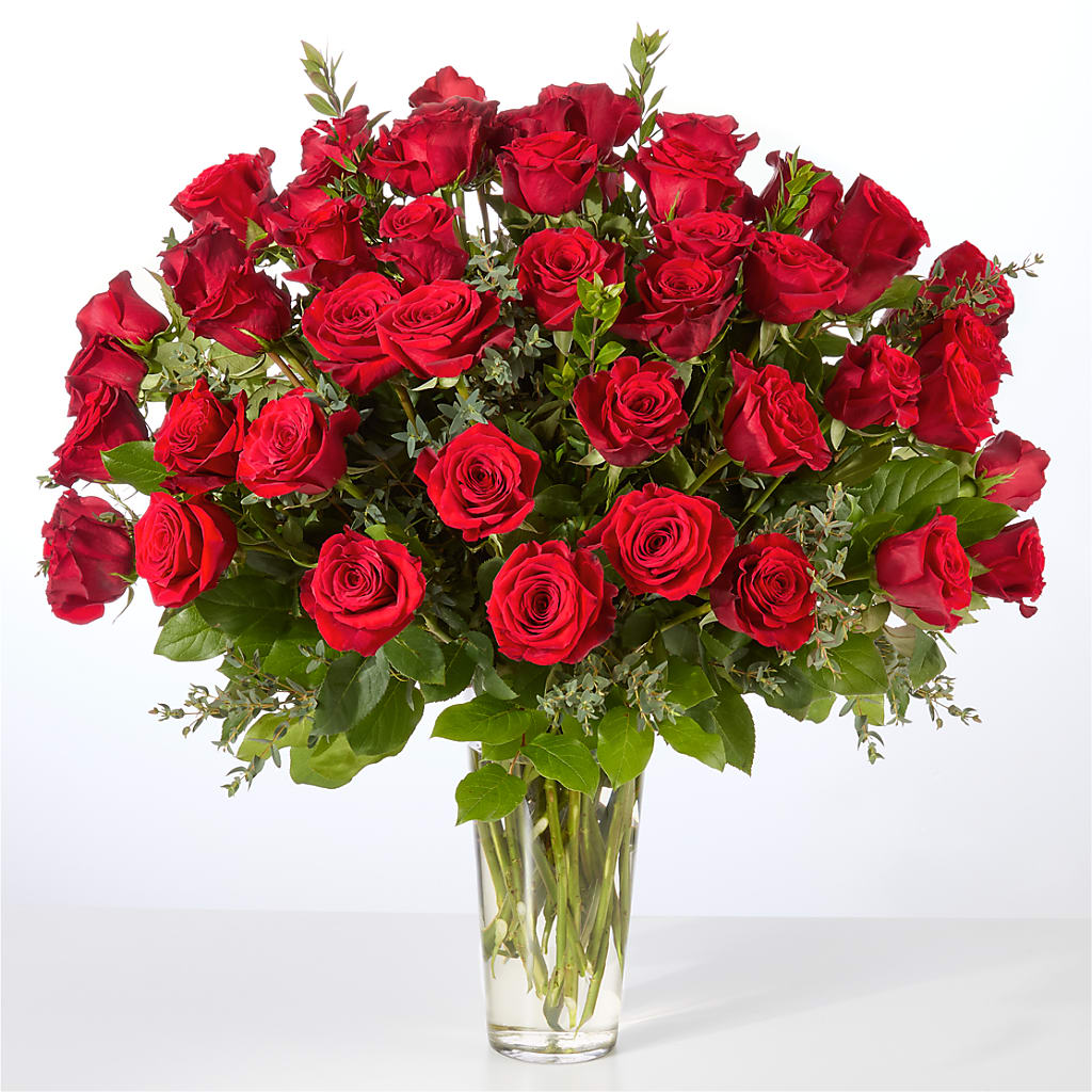 Forever Yours Fifty Stem Red Rose Bouquet – MARILYN'S FLOWERS & GIFTS, Camden TN